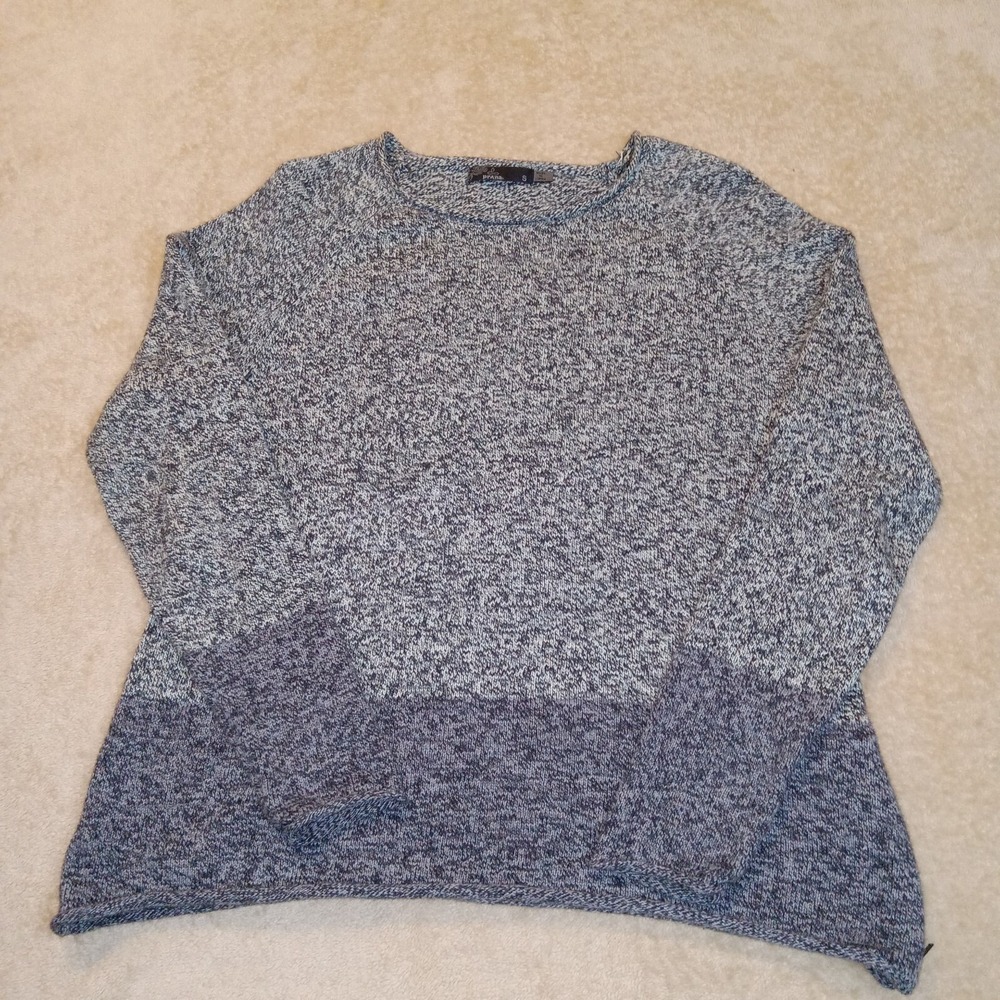 Prana Astrid Colorblock Marled Zipper Decor Knit Sweater Small